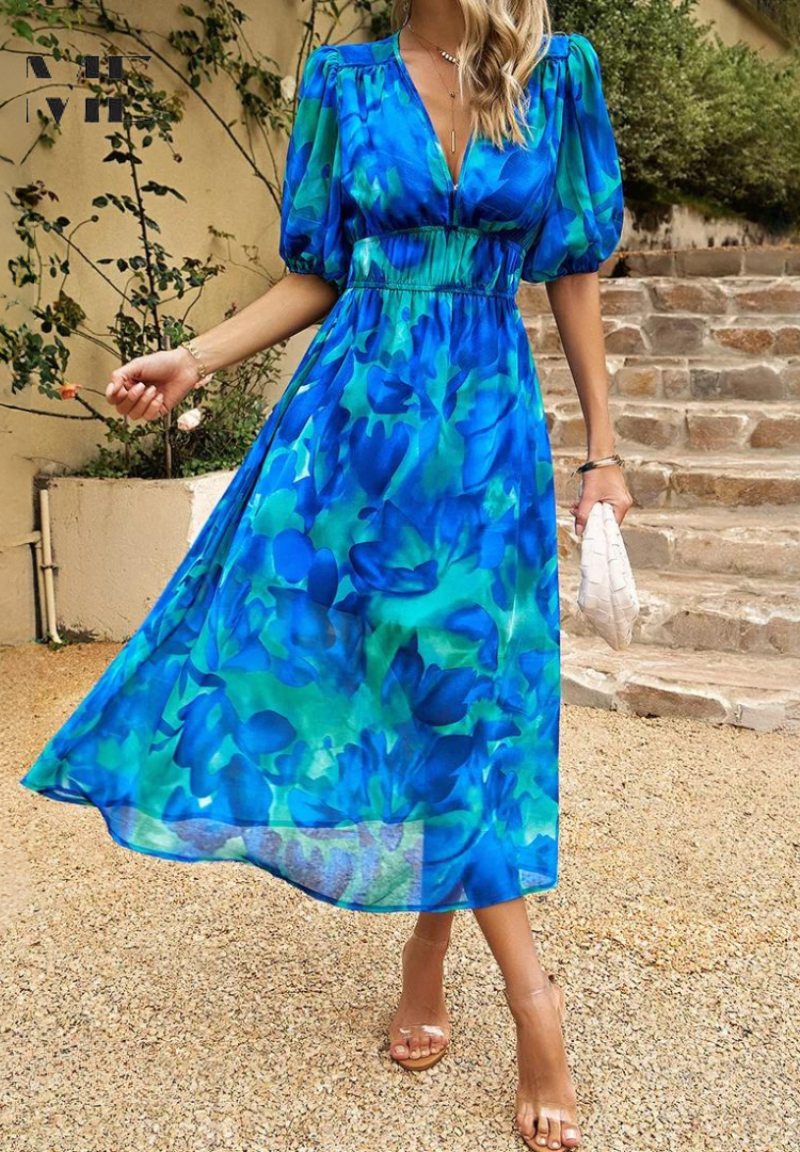 Aria Women's Abstract Print Belted Midi Dress Collection